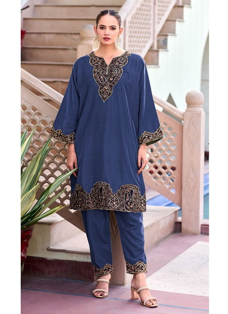 Shree R 1560 Velvet With Work Pakistani Co Ord Set Wholesale Clothing Distributors In India